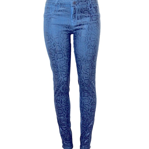 Bleulab Reversible Detour Leggings Blue Reptile Snake Print Coated Jeans 27 NWT - Picture 10 of 10